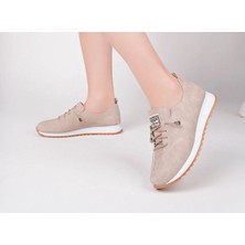 Seda Shoes Bej Bayan Ipli Spor Ayakkabı