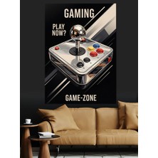 Karizma Tablo Oyun Kontrolcüsü Vintage Konsol Dekoratif Kanvas - Mdf Ahşap Tablo