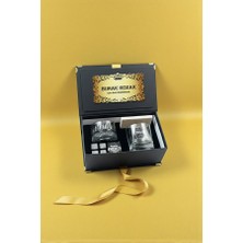 Hediyemen Premium Siyah Kutusunda Retro Esintili Özel Tasarım Viski Bardağı Seti