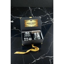 Hediyemen Pleksi Kazımalı Özel Kutusunda Kişiye Özel Viski Bardak ve Çerezlik Seti