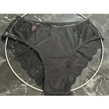 Biricik İç Giyim Kadın Siyah Dantelli Yüksek Bel Külot 1 Adet