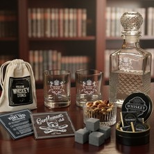 Hediyemen Sevgiliye Maskülen ve Özel Viski Bardağı ve Şişesi Seti