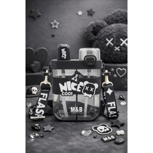 M&B Water Bottle Nice Cool Çift Bölmeli Matara 650 ml - 2 Farklı Içecek Hazneli Pipetli Askılı Çocuk Okul Suluğu