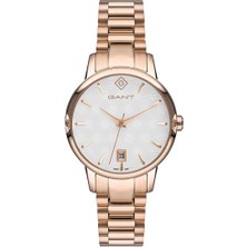 Gant Kadın Kol Saati 35 mm Beyaz Kadran Rose Gold Kordon Mineral Cam 5 Atm