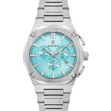 Wainer Otomatik Erkek Kol Saati 44 mm Mavi Kadran Metal Kordon 10 Atm