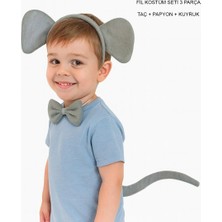 Remstdrk Fil Kostümü Aksesuar Seti 3 Lü - Taç Papyon Kuyruk