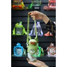 M&B Water Bottle 750 ml Pipetli Çocuk Matarası - Astronot Tavşan Figürlü Sızdırmaz Askılı Okul Suluğu (Bpa Yok)