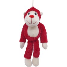 Peluş Maymun 40 cm - Yumuşak Peluş - G5501 - Kırmızı (Lisinya)