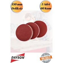 mobilyap Dayson 5 Adet 60 Kum Cırt Zımpara Kağıdı El Zımparaları Seti 150 mm Deliksiz Avuç Içi Spiral