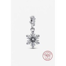 Poseidons Jewellery S925 Parlayan Kar Tanesi Zirkon Taşlı Charm