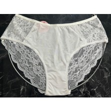 Biricik İç Giyim Kadın Beyaz Dantelli Yüksek Bel Külot 1 Adet