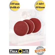 Flexovit 5 Adet 40 Kum Cırt Zımpara Kağıdı El Zımparaları Seti 150 mm Deliksiz Avuç Içi Spiral