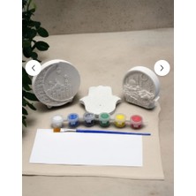 Ramazan Islami Temalı 3’lü Taş Boyama Seti Fatma Eli ve 2 Adet Küre