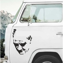 Sticker Dizayn Atatürk Silüet Sticker - Araba Oto Motosiklet Karavan Cam Sticker - 00393