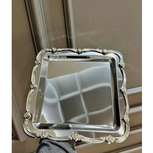 UltraMint 6'lı Set Döküm Metal Gümüş Renk Kahve Sunum Tepsisi