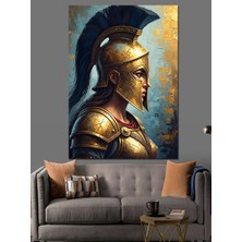 Karizma Tablo Antik Yunan Miğferli Savaşçı Dekoratif Kanvas - Mdf Ahşap Tablo