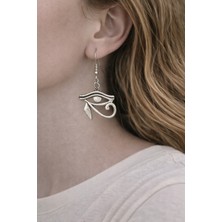 Herşey Nota Stilize Göz Formlu Metal Figür Küpe – Sallantılı Tasarım Küpe