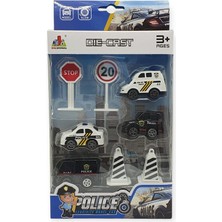 Iş Makinaları 8 Parça Araç Seti - Polis Seti (Lisinya)