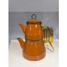 PremiumPort Şık Emaye Çaydanlık Takımı, Sağlıklı ve Dayanıklı Tasarım