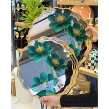 UltraMint Zümrüt Averra 2'li Aynalı Lüks Tepsi Takımı, Şıklık ve Zarafet Için