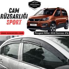 Caralp Peugeot Rifter 2018 Sonrası Uyumlu Mugen Cam Rüzgarlığı Seti Piano Black 4\'lü Ithal Parlak Siyah