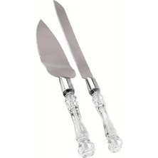 Techno Station 2 Parça Paslanmaz Şık Servis Seti Pasta Kek Vs Servis Seti Zarif Set