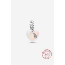 Poseidons Jewellery S925 Kayan Yıldız ve Kalp Sallantılı Charm