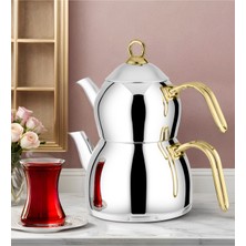 PremiumPort Paslanmaz Çelik Mini Çaydanlık ve Suluk Seti, Şık ve Kullanışlı