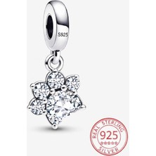 Lines Bijuteri S925 Zirkon Taşlı Işıltılı Pati Izi Sallantılı Charm