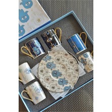 UltraMint 6 Kişilik Porselen Türk Kahvesi Fincan Takımı, Şık ve Zarif Tasarım