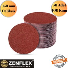 mobilyap Zenflex 50 Adet 100 Kum Cırt Zımpara Kağıdı El Zımparaları Seti 150 mm Deliksiz Avuç Içi Spiral