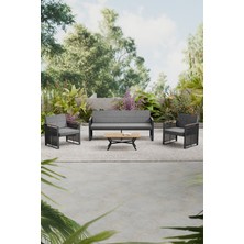 Wood House Sera Bahçe Takımı (Antrasit-Gri)