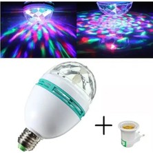 Nonni Döner Renkli LED Başlıklı Disko Topu Ampul Gece Lambası