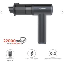 22.000PA Güçlü Emiş Usb-C Şarjlı Kablosuz Araç Süpürgesi Torima LT-102
