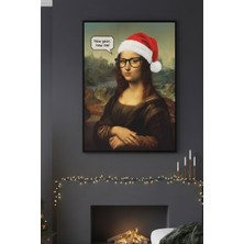 Safir Design Lüks Kırmızı ve Siyah Pop Art Mona Lisa Portre Duvar Sanatı | Modern Çerçeveli Tablo