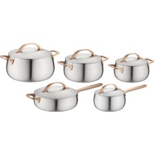 Berghoff Home Belly 10LU Tencere Seti Warm Pembe