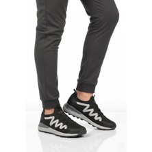 Walkway Siyah Beyaz Fileli Hafif Esnek Bağcıklı Erkek Spor Ayakkabı BST-650 M