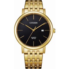 Citizen Erkek Kol Saati – Siyah Kadran, Altın Renk Metal Kordon, Kristal Cam