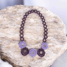 Lal Dizayn Örgü Kolye - El Yapımı - Bohem Kadın Aksesuar