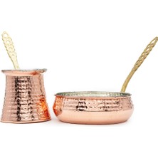 PremiumPort Parlak Bakır Mutfak Seti, Şık ve Dayanıklı 5 Parça, Ideal Ev Kullanımına