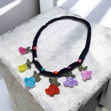 Lal Dizayn Örgü Kolye - El Yapımı - Bohem Kadın Aksesuar