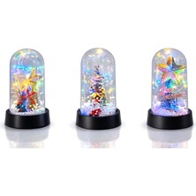 Remstdrk Yılbaşı Temalı Işıklı  Dekoratif Cam Fanus ALK5038