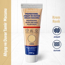 Badem10 Ahşap Parke Duvar Tamir Macunu Krem Renk Mobilya Dolgu Çatlak Giderici 200 Gr Kullanıma Hazır