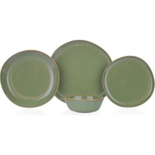 UltraMint 24 Parça 6 Kişilik Modern Yeşil Yemek Takımı Seti