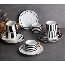 UltraMint Şık 6'lı Porselen Kahve Fincan Takımı, Zarif ve Dayanıklı Tasarım