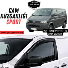ŞüsCarOto Aksesuar Vw Transporter T5-T6 2004-2024 Uyumlu Mugen Cam Rüzgarlığı Seti Piano Black 2\'li Ithal Parlak Siyah