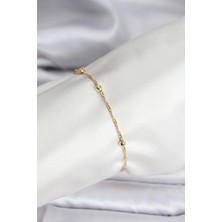 Nacario Bfs 14K Gold Renk Kaplama Topçuklu Model cm Kadın Bileklik