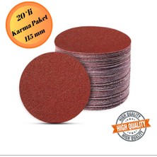 mobilyap 20 Adet Cırt Zımpara Kağıdı El Zımparaları Seti 115 mm Avuç Içi Spiral Taşlama Karma Paket