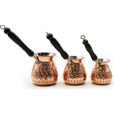 PremiumPort El Yapımı Bakır Zımba Detaylı Cezve Seti, Şık ve Dayanıklı Tasarım