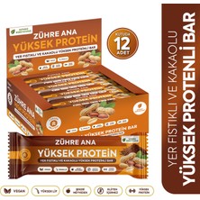 Zühre Ana Yer Fıstıklı ve Kakaolu Yüksek Proteinli Bar, Şeker Ilavesiz 40 gr x 12 Adet